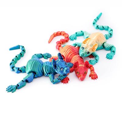 3D Tištěná Kočka Sphynx Zvířecí Hračka Realistická Bezsrstá Figurka Kočka Fidget Hračka Pro Milovníka Koček Sběratele Domácí Dekorace