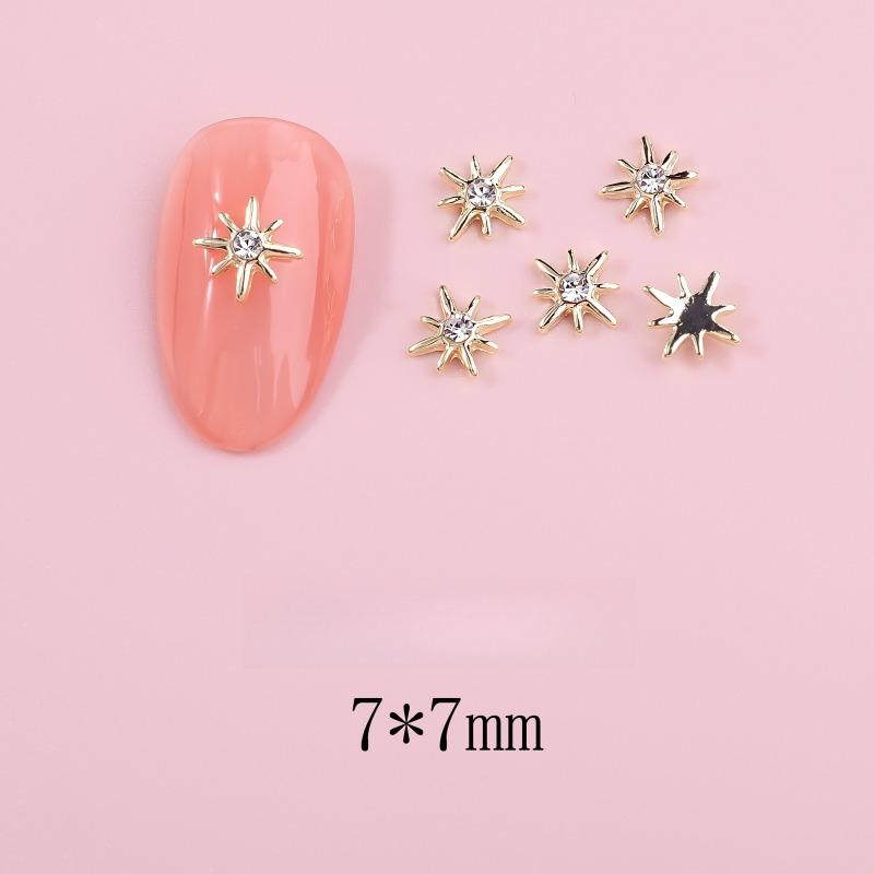 Metal Pentagram Nail Art Jewelry DIY Hollow Three-dimensional Nail Accessories Alloy Star Nail Art Diamond Jewelry 10pcs