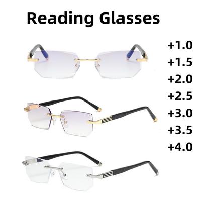 Ochelari de citit pătrați de afaceri pentru bărbați și femei, cu blocare a luminii albastre, ochelari transparenți, tăietură diamant neutră, ochelari pentru presbiopie