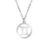 Lemegeton Zodiac Women's Necklace 12 Constellations Stainless Steel Pendant Choke Astrology Aries Leo Ring Jewelry Birthday Gift