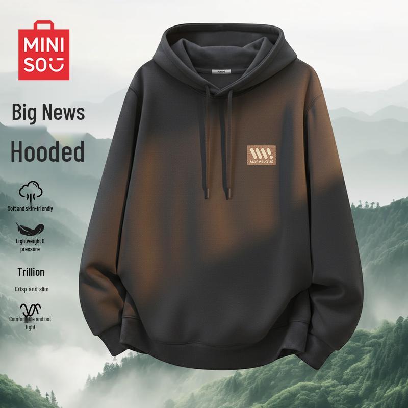 MINISO Men s American Retro Hooded Pullover Sweatshirt 4XL