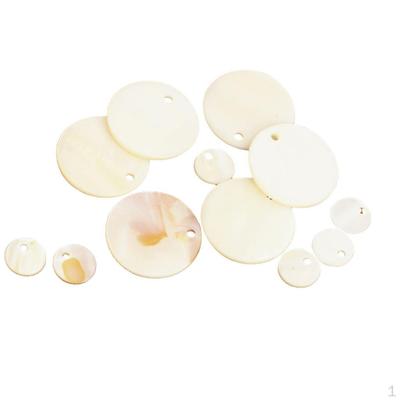 Confezione da 12 perline rotonde piatte con ciondoli a conchiglia da 10 mm e 23 mm, gemma di giada, cristallo di vetro