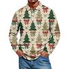 Men's Casual Style Solid Color Loose  Shirt Long-sleeved Top