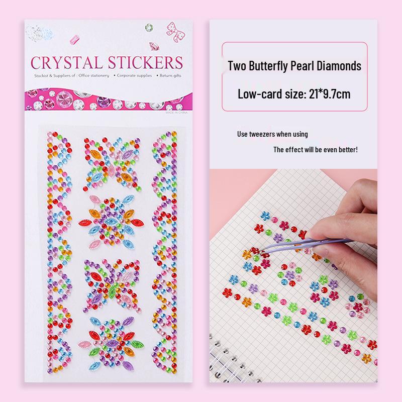Educational Shiny Princess Gem Stickers for Girls - Crystal Diamonds Cartoon Dress-up Rewards