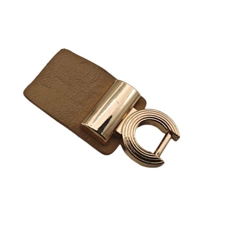 10Pcs Leather Sew On Toggles Closures with Metal Button For Knitwear Windbreaker Padded Jackets Woolen Coat Sewing Craft