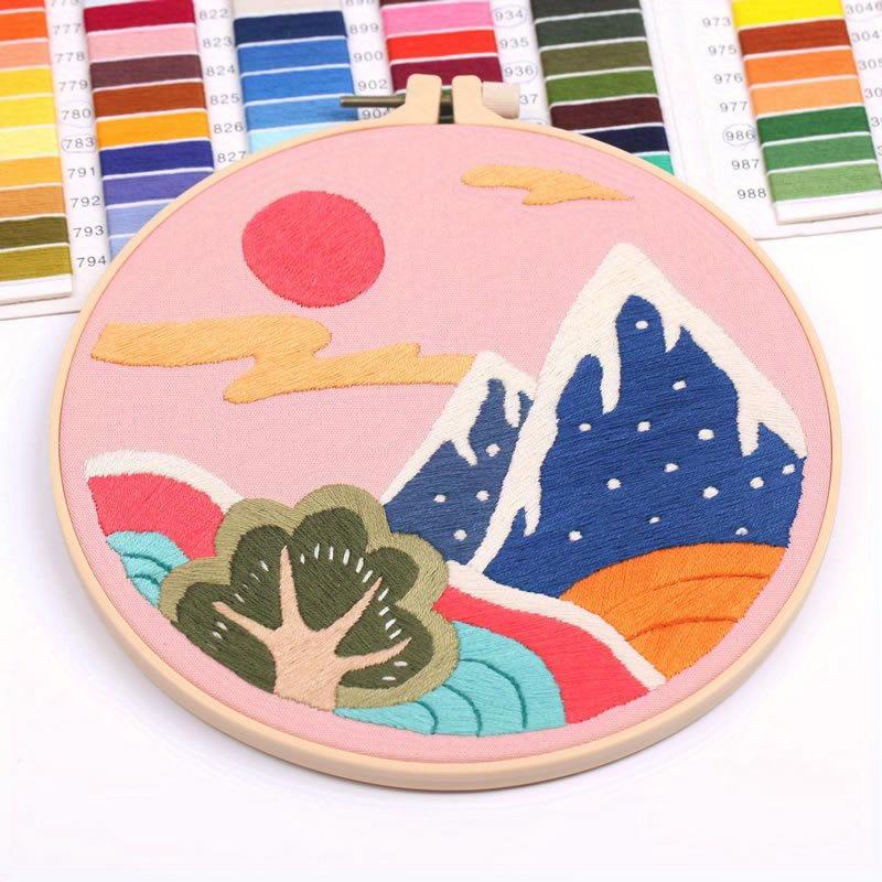 1Pc Beautiful Landscape Embroidery DIY Handmade Material Package (Including Tools)