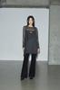 Hellenepaliseu Diagonal Flare Sleeveless Dress [Charcoal]