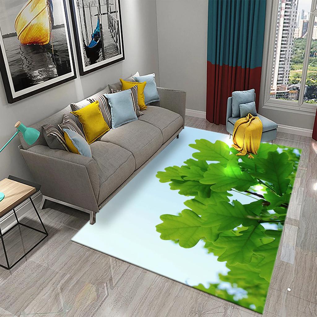 3D Colorful Leaves Carpet for Bathroom Entrance Door Anti-slip Floor Mat Kitchen Rug Mat for Living Room Bedroom Decor Area Mats