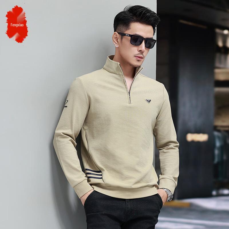 Fengxiao Men s Casual Long Sleeve Round Neck Sweatshirt M
