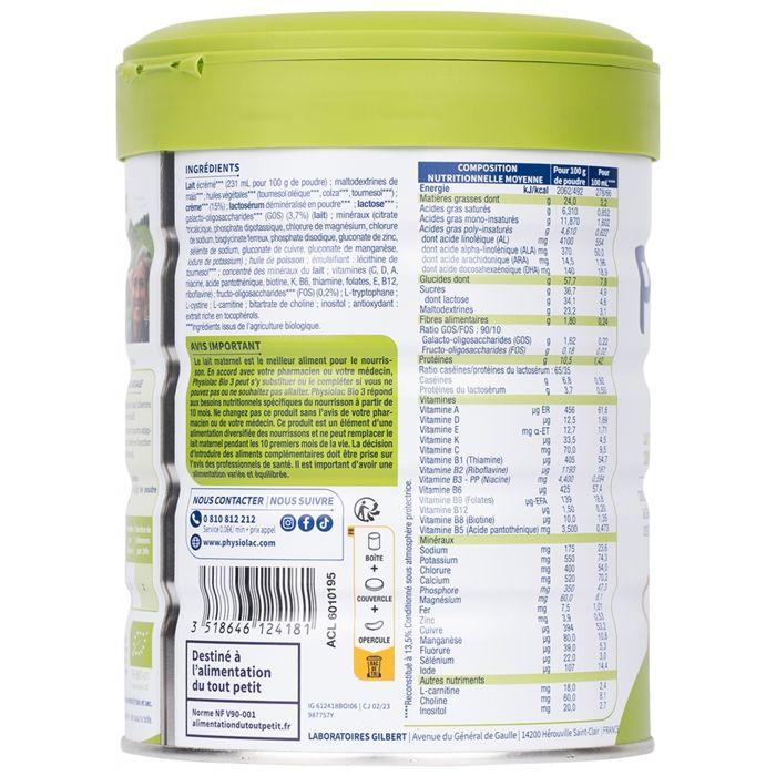 Physiolac Bio Growing Milk 800g