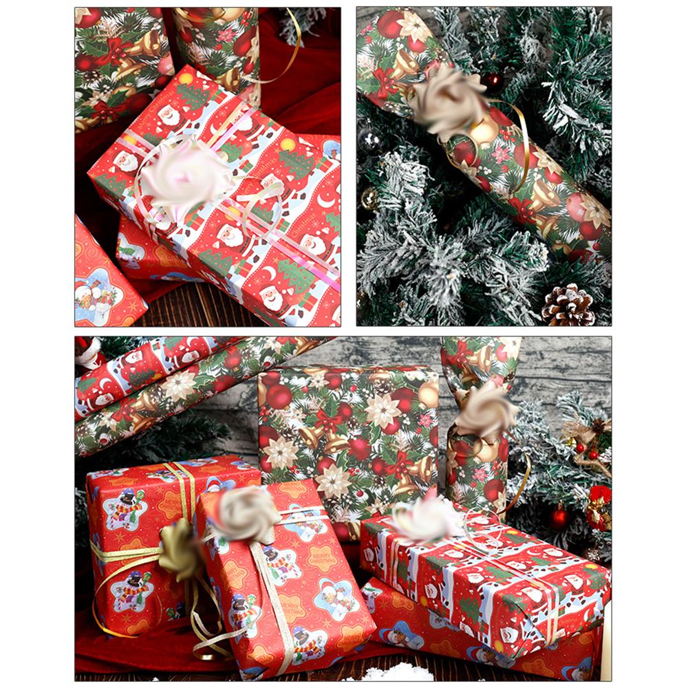 1Sheet Christmas Wrapping Paper Vintage Truck Snowman Santa Bells Pattern Xmas Gift Wrapping Paper New Year Party Gift Pack
