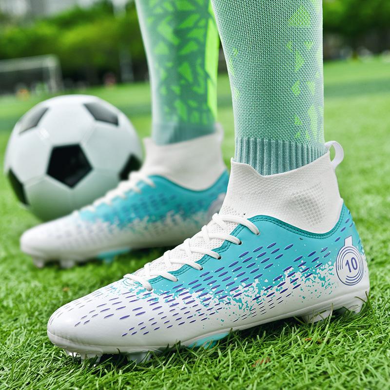 Pro Society Football Boot Men Field Training TF/FG Soccer Shoes Jigh-top Turf Non-slip Childrens Football Shoes for Kids