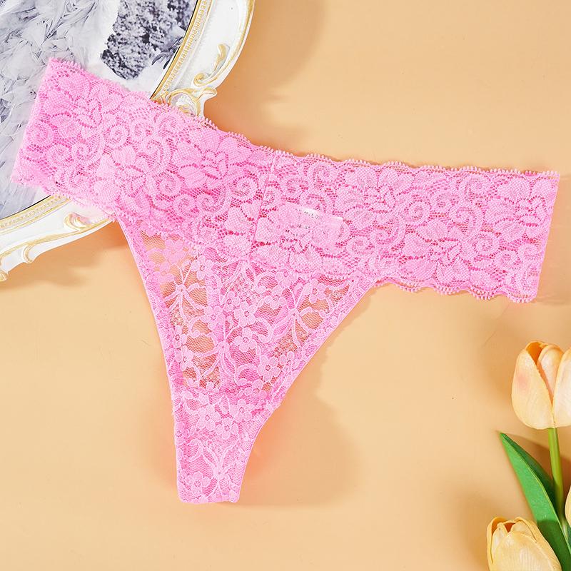 Sexy Lace Thong Panties Female Floral Lace Underwear Low Waist Women Lingerie Breathable Briefs Plus size G-String Transparent