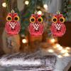 4Pcs Plastic Christmas Owl Pendant Electroplated Christmas Decoration  Party Ornaments