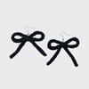 No.201 / Ribbon Crochet Earrings (Silver 925) _ Black