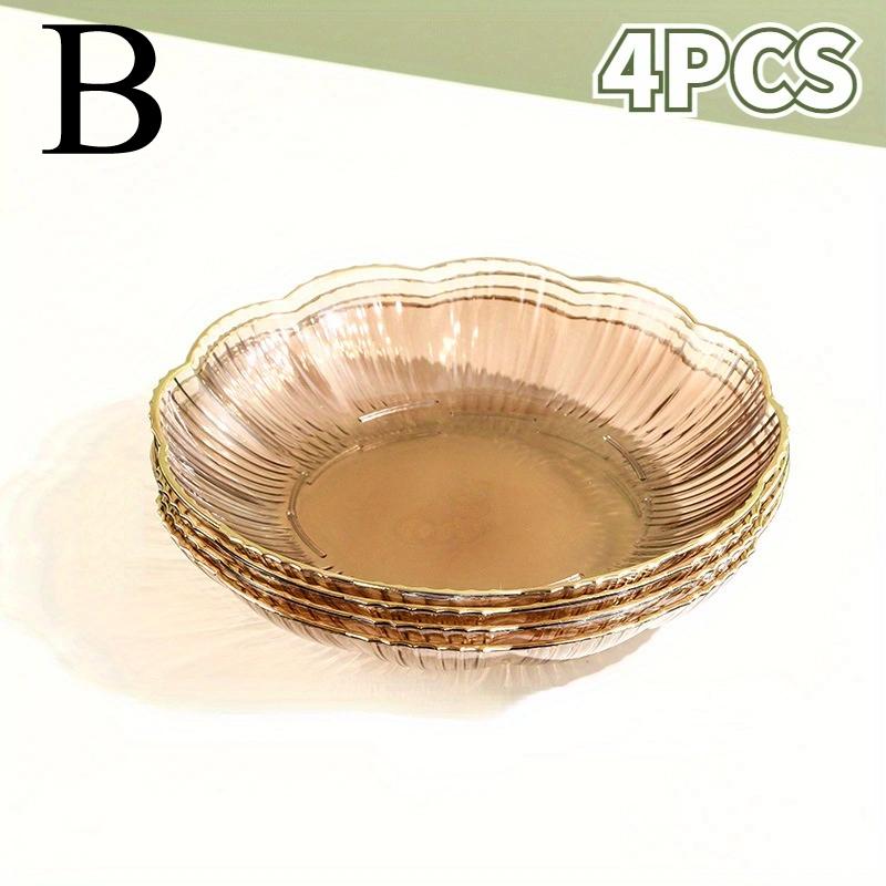 Transparent Plate Household Fruit Small Dinner Plate Kitchen Plastic Spit Bone Plate Dried Fruit Afternoon Tea Storage Plate