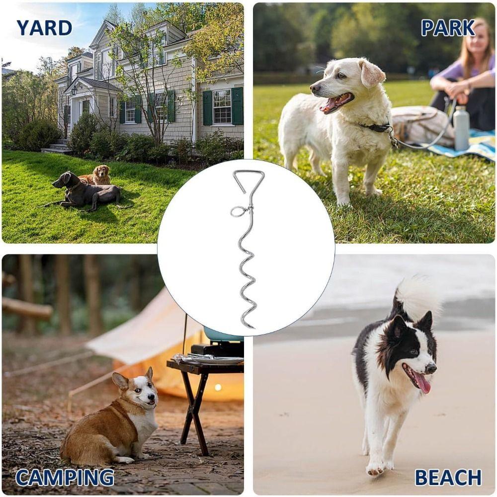 Rust-Proof Dog Stake Heavy Duty Dog Tether Stake Dog Ground Anchor Suitable for Cats and Dogs