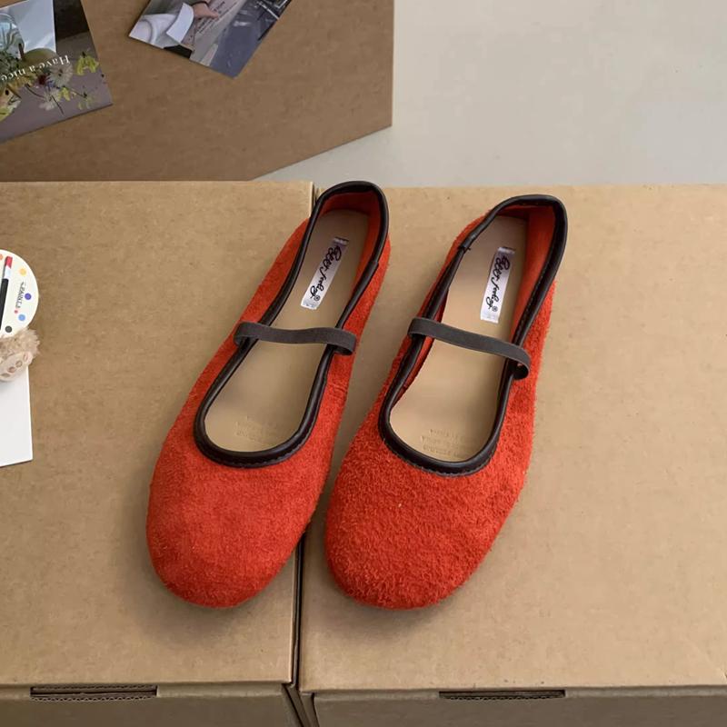 

Fashion SUOJIALUN 2025 Autumn New Women Flat Shoes Fashion Round Toe Slip On Ladies Elegant Mary Jane Shoes Soft Heel Slingback Shoes 35 красный