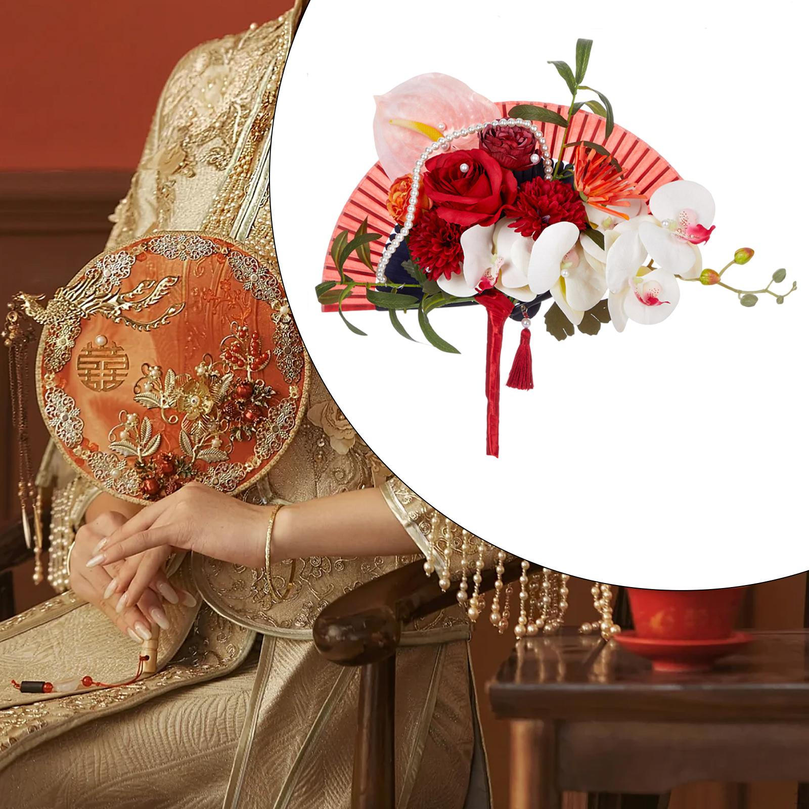 

Chinese Wedding Fan And Bridal Bouquet Set розовый