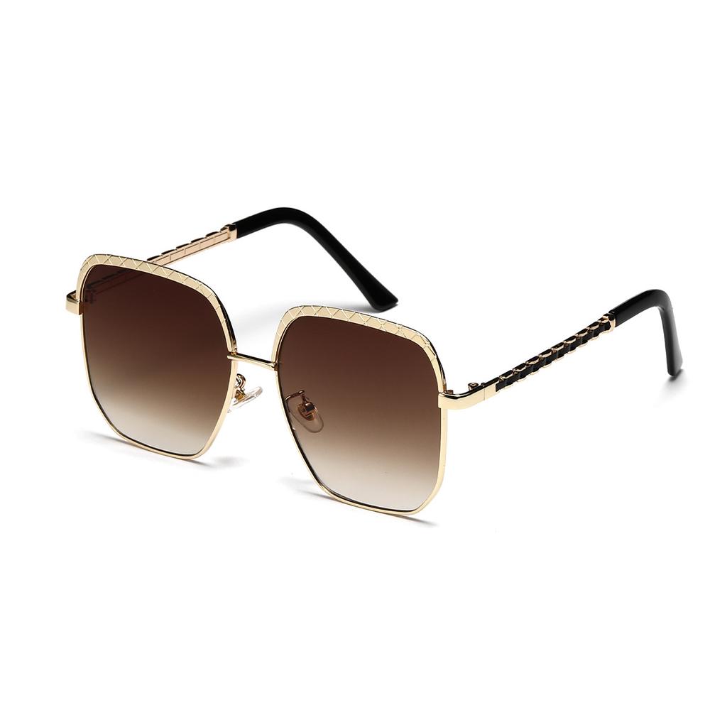 Large Frame Glasses Plain Sunglasses Women Ins Metal Square Sunglasses Men'S Glasses