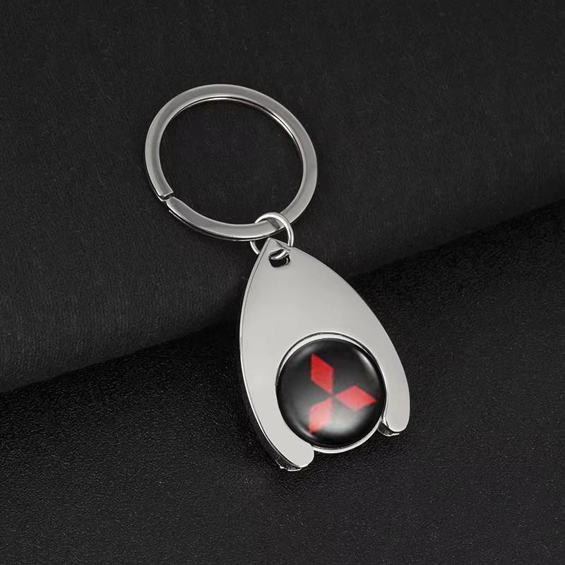 

Exquisite Keychain Zinc Alloy Key Ring Car Styling Decoration For Mitsubishi Xpander Eclipse ASX Lancer Montero Mirage Outlander срібний