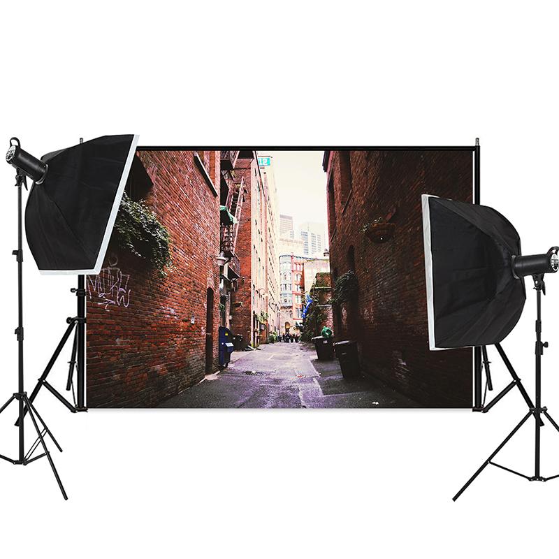 City Street Night Backdrop for Photo Studio Urban View Photography Background Retro Architecture Video Stream Poster