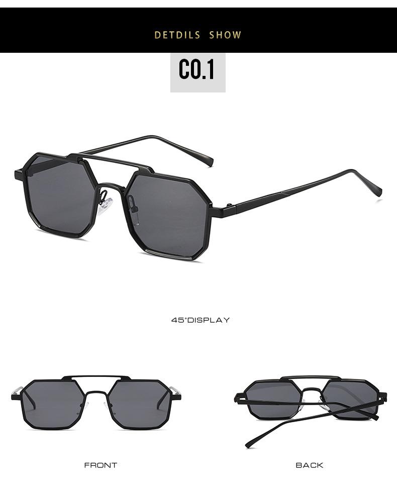 2022 Trending Square Frame Sunglasses: European-American Double Beam Street Style