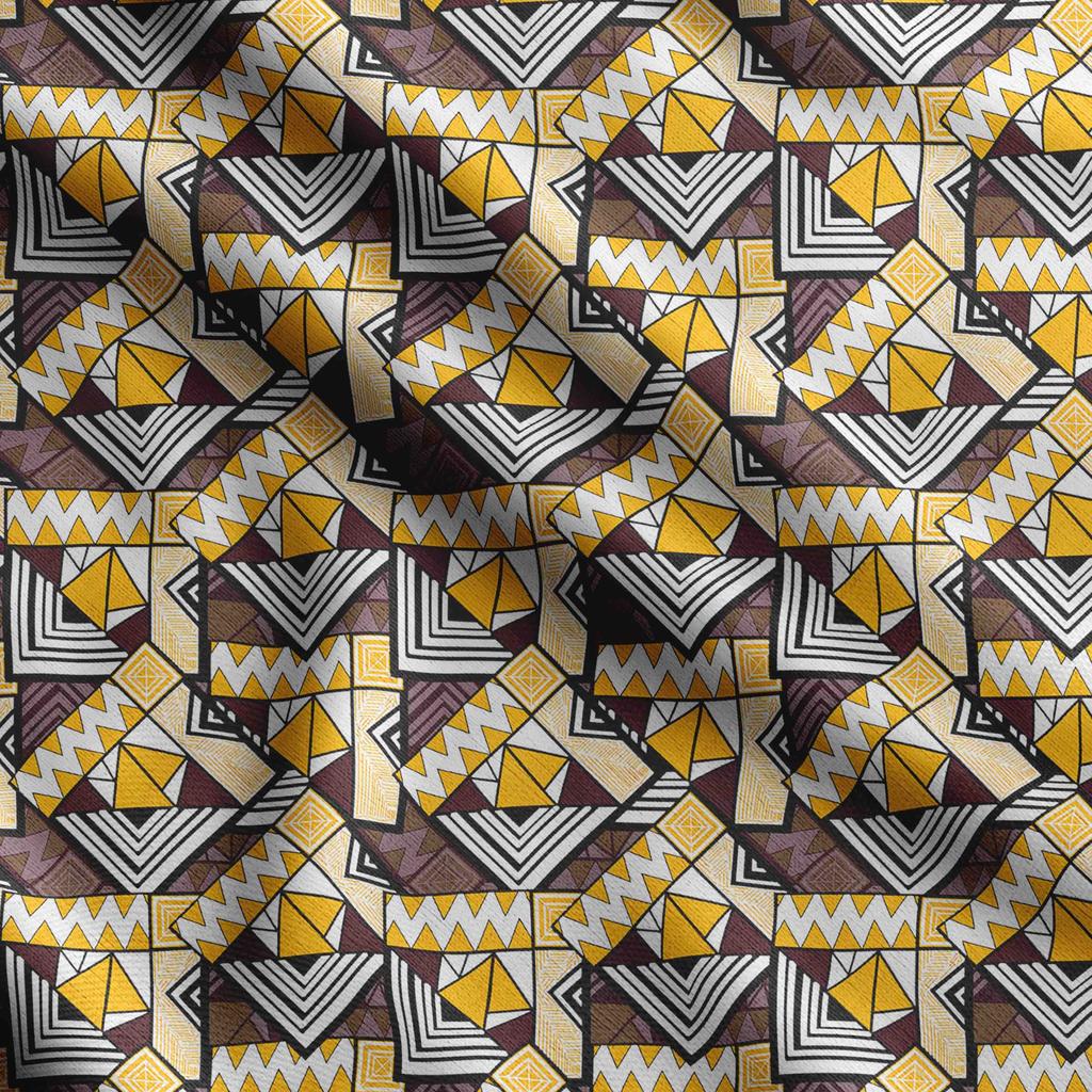 Soimoi Geometrischer Druck, Baumwollbatist, Quiltstoff, verkaufter Massenware 42 Zoll breit, mittelschwerer Baumwollstoff,