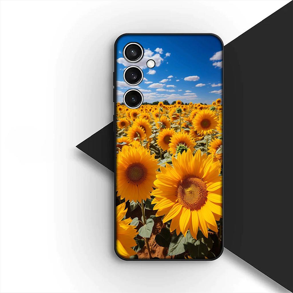 Cover for Samsung Galaxy S10 S8 S9 Plus A33 A34 A31 70 A71 A72 Note 20 9 8 S10E Phone Case Sunflower Yellow Flower Butterfly