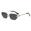 Xiaomi Rimless Gradient Sunglasses for Women Gold Metal Decor Temples UV400 Cutting Lens Fashion Travel Beach Shades Eyewear
