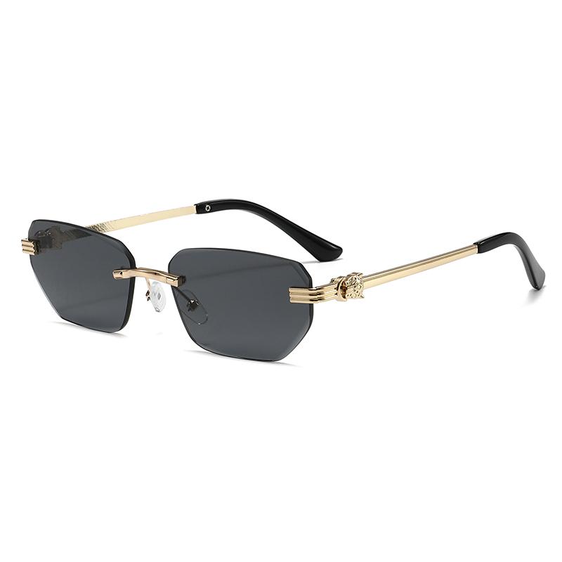 Xiaomi Rimless Gradient Sunglasses for Women Gold Metal Decor Temples UV400 Cutting Lens Fashion Travel Beach Shades Eyewear