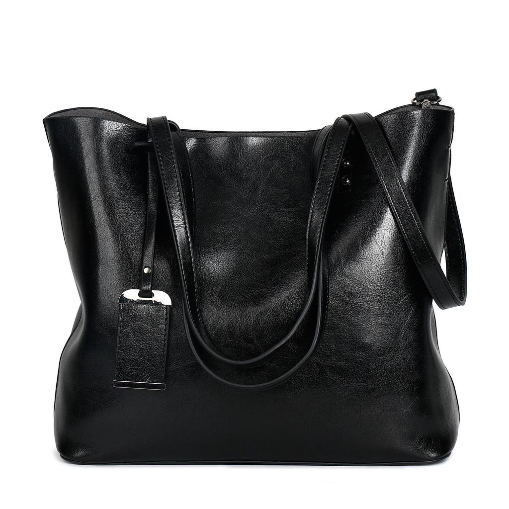 Dienqi Women's Large Capacity Soft Leather One-Shoulder Bucket Bag - Versatile Crossbody and Handheld Design 2026.