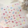 Spring Strawberry Vine 5D Nail Art Stickers Garden Fresh Red Strawberry Green Leaves Flower Cherry Branch Bow Nail Decals DIY