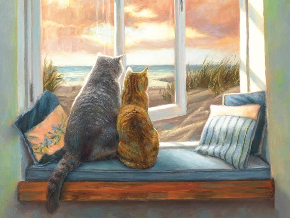 Diamond Mosaic Cat Full Drill Square Diamond Painting Animal Cross Stitch Embroidery Window Picture Rhinestones Wall Art