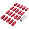 20Pcs 50mm Wheel Lug Hub Nuts Universal M12x1.5 Thread Aluminium Alloy W Mounting SocketRed