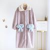 New Autumn and Winter Women's Long Skirt Flannel Nightdress Thickened Warm Coral Fleece Nightgown Home Service Skirt Sleepwear