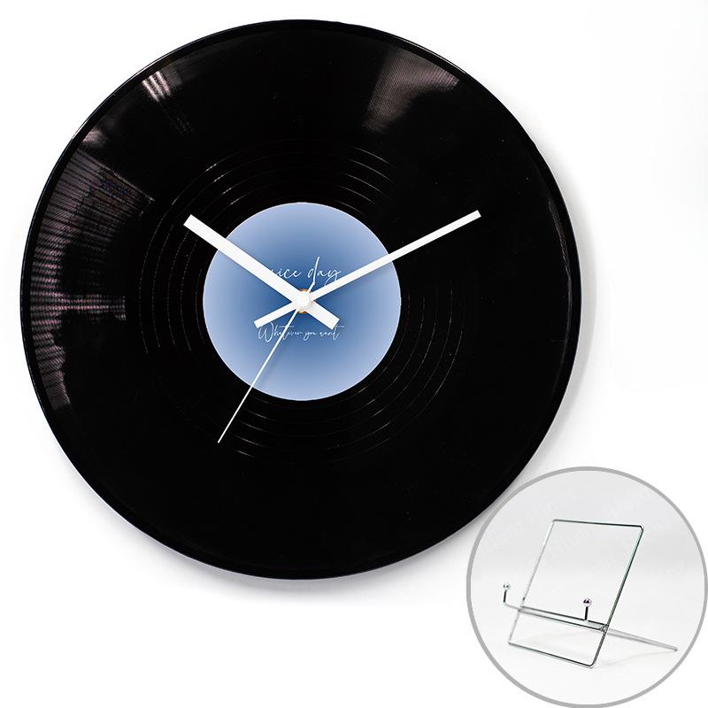 Sonnenuntergang Schallplatten Wanduhr Hochwertiges Ornament Haus Retro Uhr Ständer DIY Uhr Café Wohnzimmer Atmosphäre Dekoration