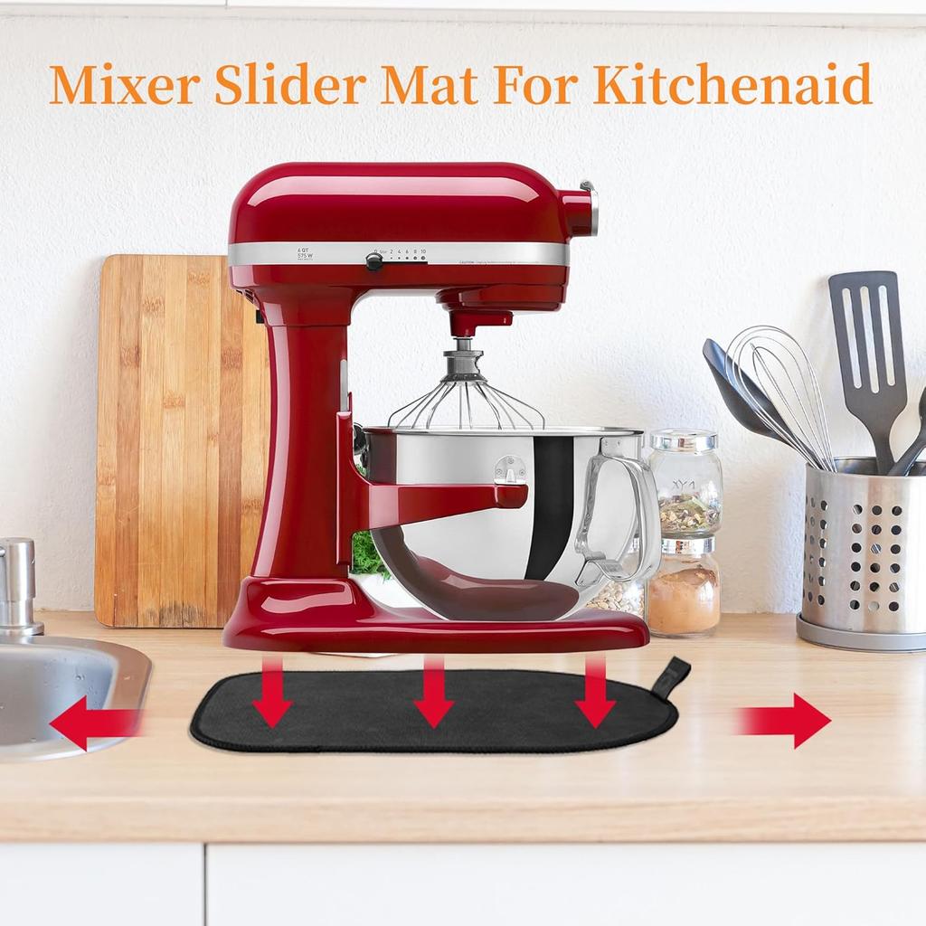 Sliding Mat for Kitchenaid Mixer, Mixer Mover Slider Mat Pad for Kitchenaid 5-8 Qt Bowl-Lift Stand Mixer, Appliance Mat for Pro600 Stand Mixer with 1