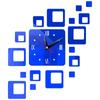 Home Clock Fashionable  Square Combination Clock Wall Decoration Clock Mirror Stickers, Mirror Wall Stickers, Suitable For Living Room, Study, Bedroom