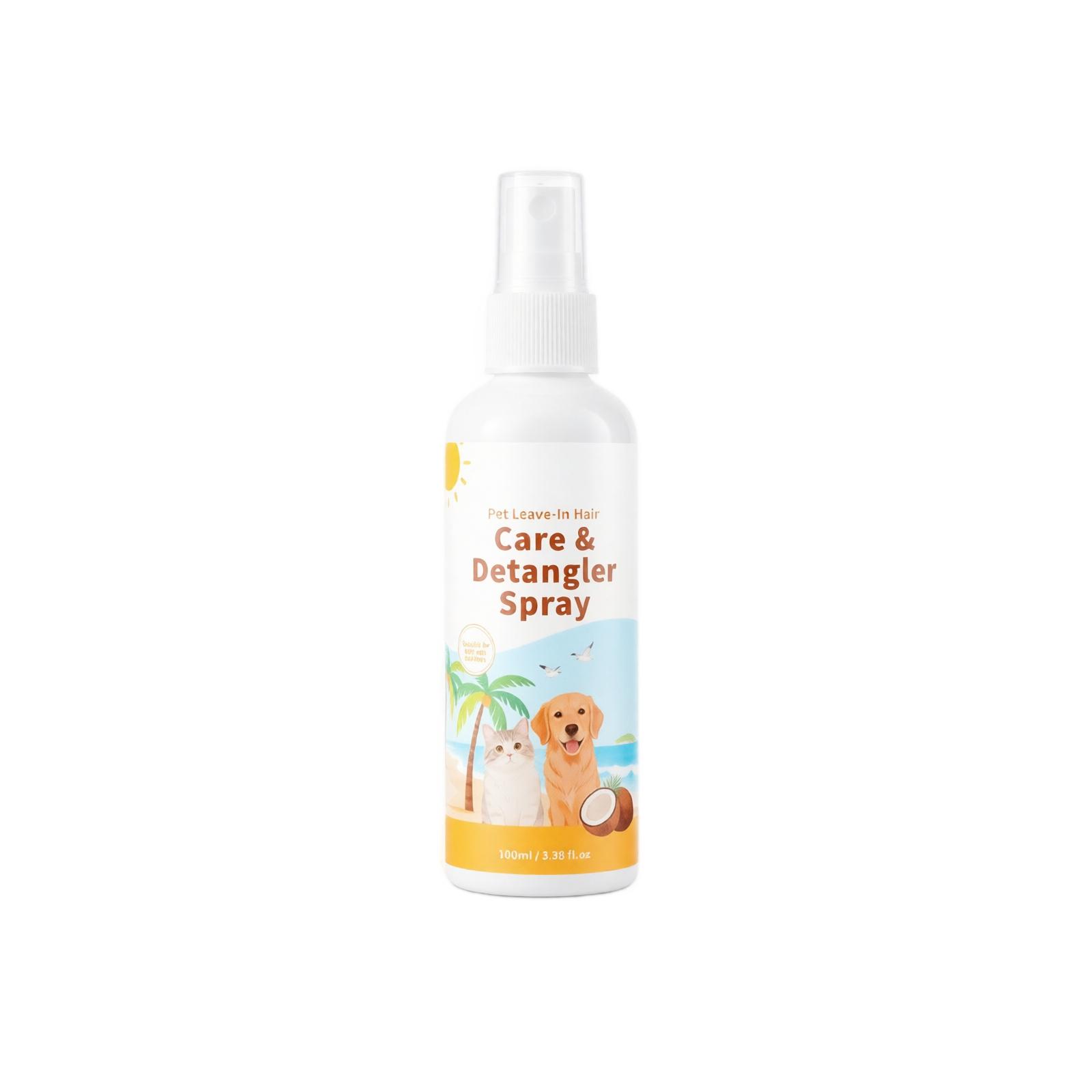 Pet Detangling Spray No Rinse Leave-In Conditioner with for Dogs and Cats - Smooths and Softens, Reduces and Matting