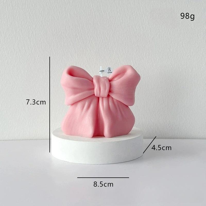 1PC 3D Bow Tie Candle Valentine's Day Bowknot Aromatherapy Scented Candles Plaster Craft Home Decor Wedding Favors Gift
