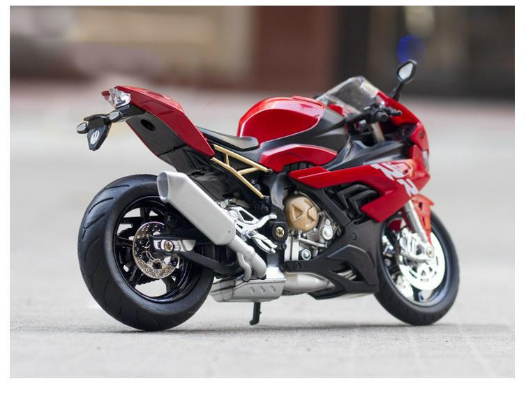 1:12 Kawasaki Ducati Alloy Motorcycle Toy with Sound, Light, and Sliding Motion