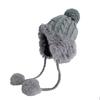 Women's Korean Style Cute Pom-Pom Earflap Hat - Autumn/Winter Warm Woolen Rabbit Fur Knit