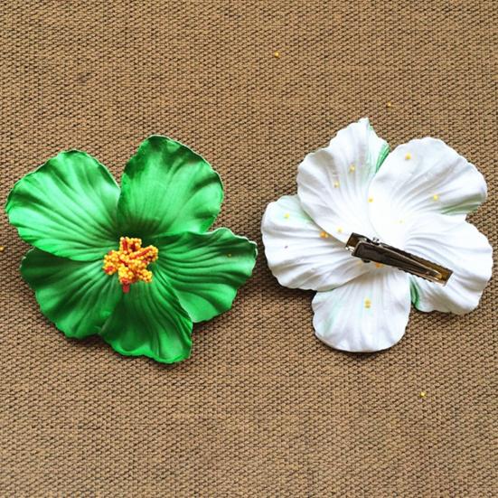 1 Pair Women Hairpins Bohemia Style Large Flower Decor Hair Clips Bright Color Hair Pins Sea Beach Hair Accessories