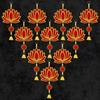 Wall Hangings For Home Decoration, Lotus Latkan Toran With Bells, Pack Of 10
