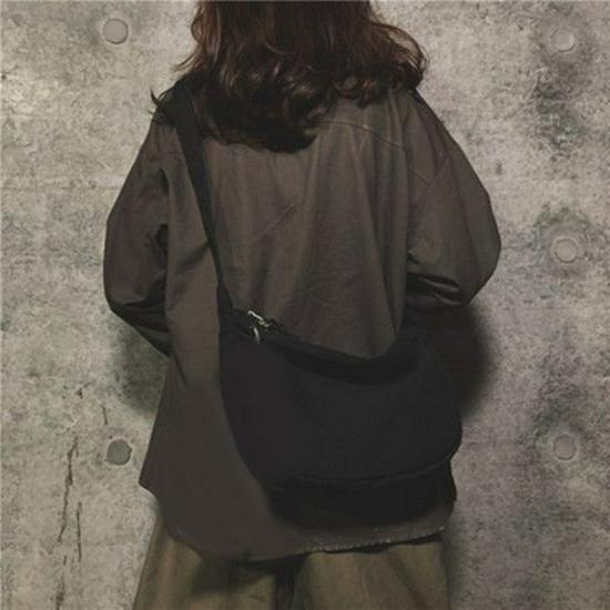 Módní unisex plátěná crossbody taška - Japonský hip hop styl