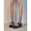 Schafsleder-Version~ Nische Retro runde Zehenpartie Innenhöhe erhöht Klettverschluss Mary Jane Schuhe Damen Koreanische Version Freizeitschuhe vielseitige Einzelne Schuhe