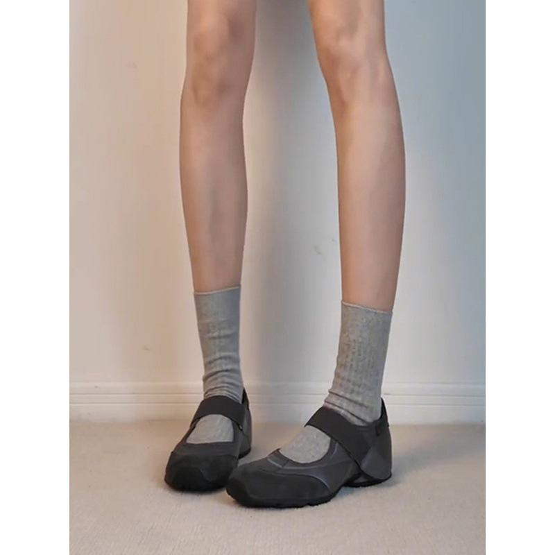 Sheepskin version~ niche retro round head inner height increase Velcro Mary Jane shoes women's Korean version casual shoes versatile single shoes