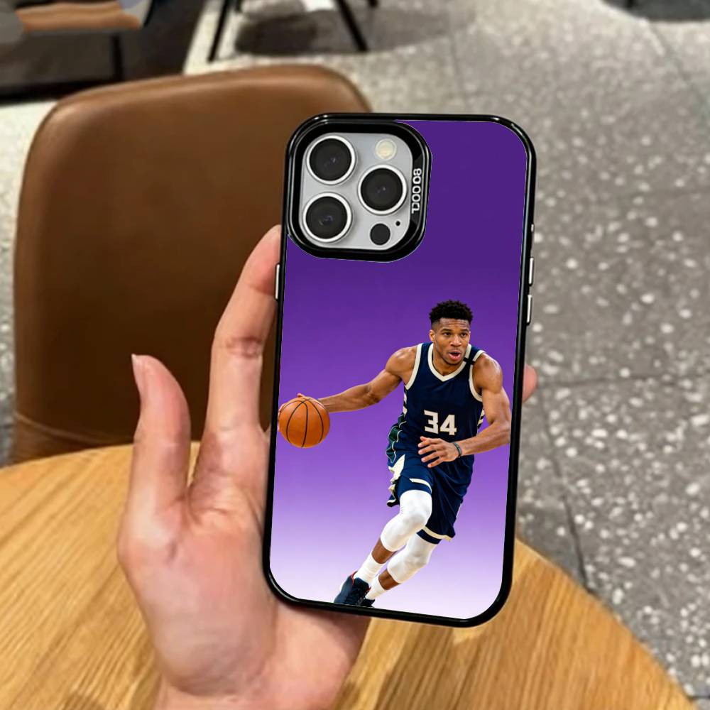 Basketball G-Giannis A-Antetokounmpo   Phone Case For iPhone17,16,15,14,13,12,11 Plus,Pro Max Colored Silver Plated Inside Cover