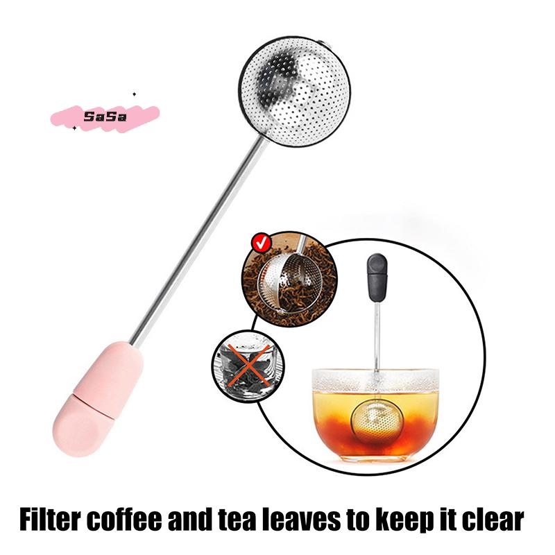 304 Stainless Steel Portable Outdoor Rotating Tea Infuser with Tea Ball Tea Strainer And Filter Mesh Coffee Grounds Filter